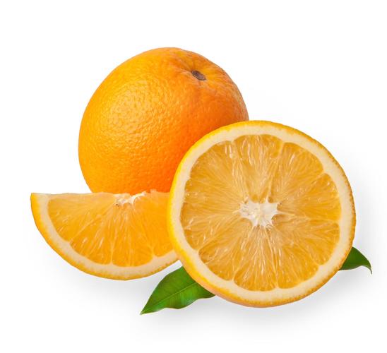 白底橙子切开橙子水果新鲜